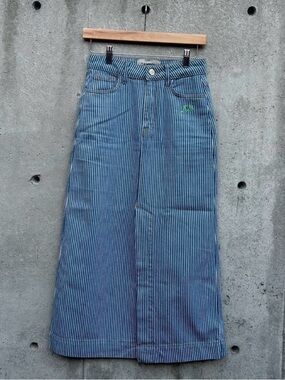 Damson Madder Hickory Stripe Denim Midi Skirt